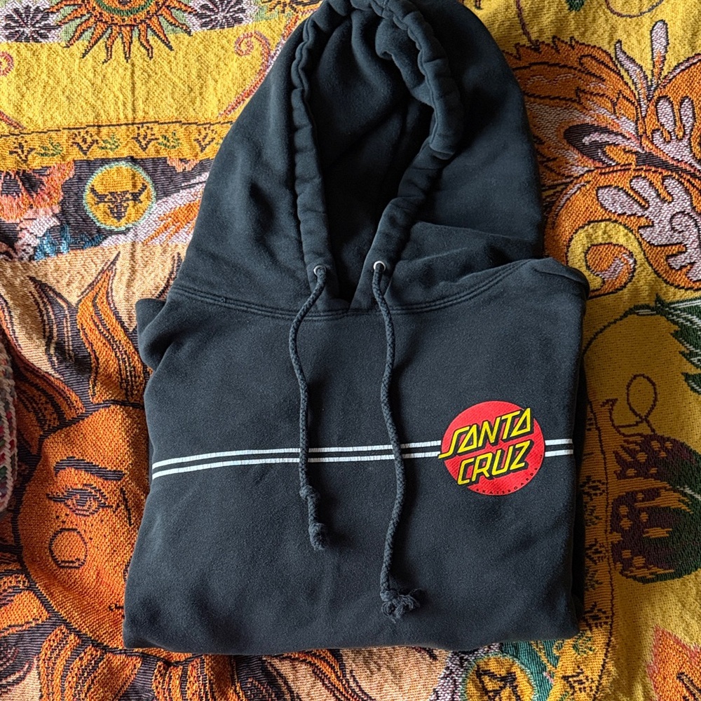 Santa Cruz Skateboards Black Hoodie with Red Logo